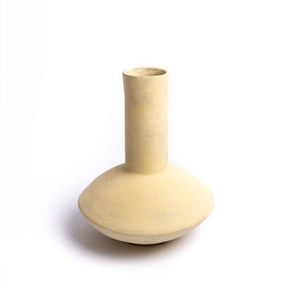 Vase en céramique au design contemporain - pièce unique - fabriqué à la main dans un atelier d'artiste à Cape Town en Afrique du sud-jaune acidulée