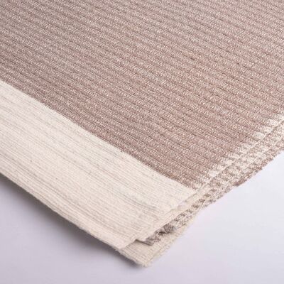 Serviette de bain en coton biologique gaufrée - taupe