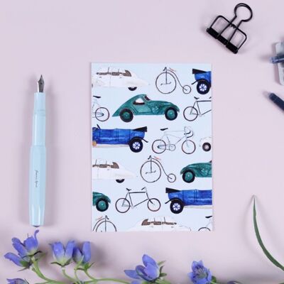Cartoline auto e ruote menta