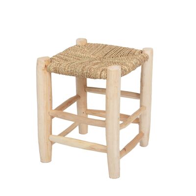 MARRO - Tabouret en doum et bois d'eucalyptus