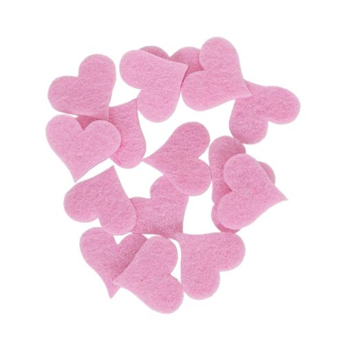 Felt Hearts for Decoration, Die Cut, Pink, 20 mm/16 mm