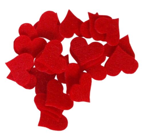 Felt Hearts for Decoration, Die Cut, Red, 35 mm/32 mm
