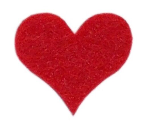 Felt Hearts for Decoration, Die Cut, Red, 150 mm/130 mm