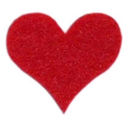 Coeurs en feutre pour décoration, découpés, rouge, 150 mm/130 mm