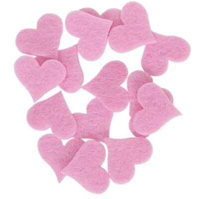 Felt Hearts for Decoration, Die Cut, Pink, 35 mm/32 mm