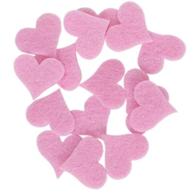 Felt Hearts for Decoration, Die Cut, Pink, 60 mm/55 mm