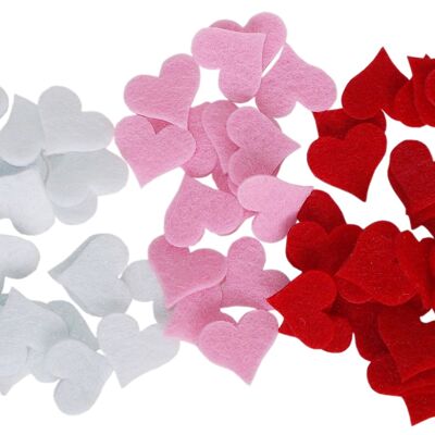 Felt Hearts for Decoration, Die Cut, Mix, 60 mm/55 mm