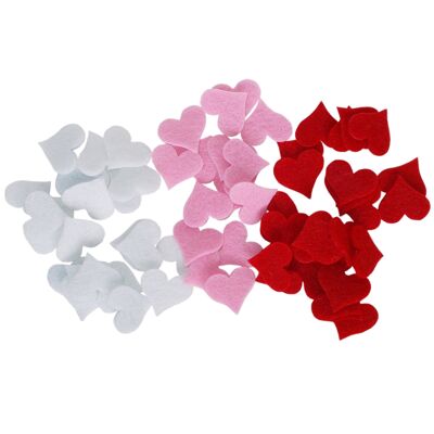 Felt Hearts for Decoration, Die Cut, Mix, 100 mm/90 mm