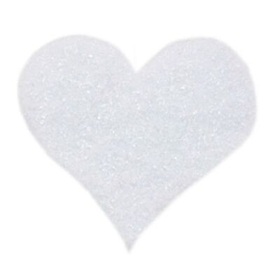 Felt Hearts for Decoration, Die Cut, White, 150 mm/130 mm