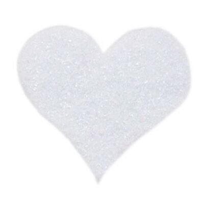 Felt Hearts for Decoration, Die Cut, White, 150 mm/130 mm