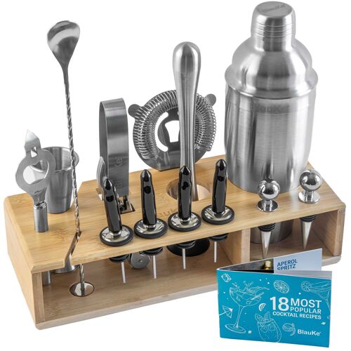 Achat Ensemble shaker à cocktail avec support – Kit de barman mixologie 17  pièces : shaker à martini de 750 ml, doseur, passoire, pilon, cuillère à  mélanger, pinces – Accessoires de bar