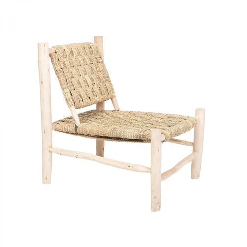 Lodjo -  fauteuil tressé en doum et structure en bois d'eucalyptus