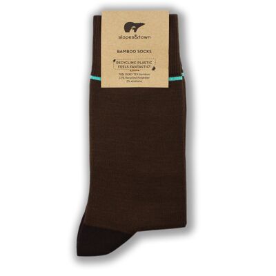 Brown and turquoise stripe bamboo socks
