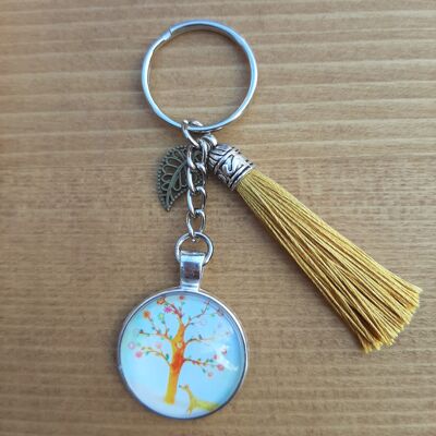 Key ring | Bag Jewel | Tree of life | Golden sand