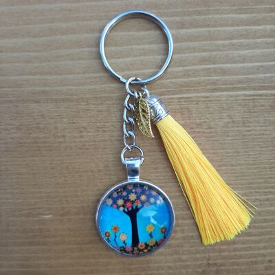 Key ring | Bag Jewel | Tree of life | Imperial yellow