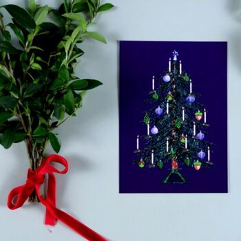 Carte postale Sapin de Noël sombre 2
