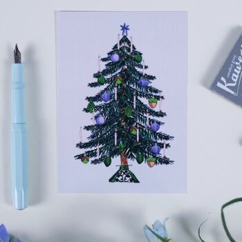 Carte postale Sapin de Noël lumineux 5