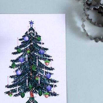 Carte postale Sapin de Noël lumineux 2