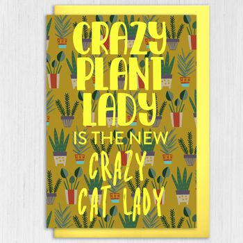 Carte d'anniversaire : La folle aux plantes 3