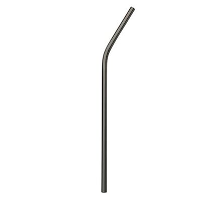 Black stainless steel straw curved shape 215 x 6 mm
