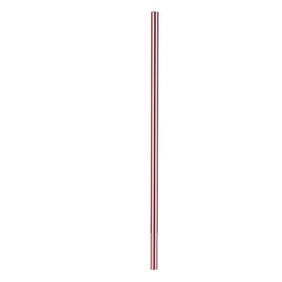 Straight copper-colored stainless steel straw 215 x 6 mm