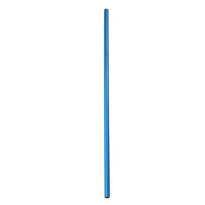 Blue stainless steel straw, straight shape 215 x 6