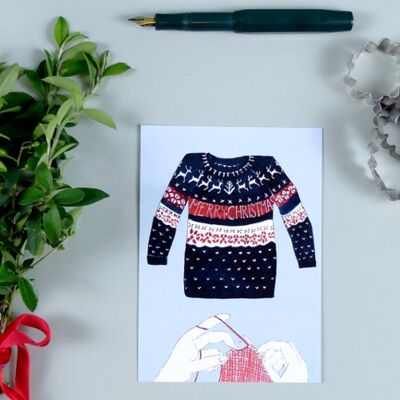 Postcard Christmas sweater blue
