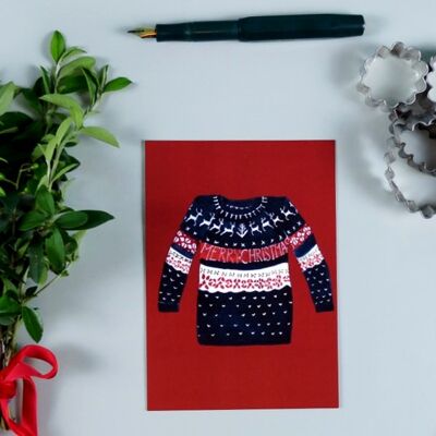 Postcard Christmas sweater red
