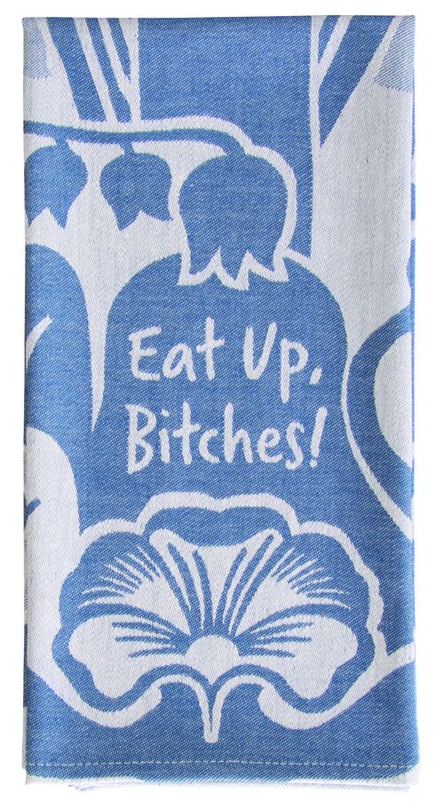 Woven Dish towel - Eat Up