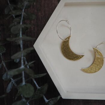 Boucles d'oreilles en laiton - Grande Lune