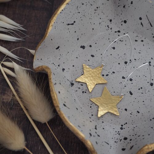 Brass Earrings - Large Star