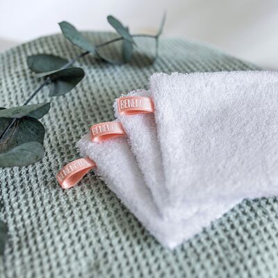 Mini-gants démaquillants - Octobre Rose- Blanc
