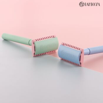 Rasoir de sécurité Bambooya + 20 lames de rasoir - Frosty Pink 3
