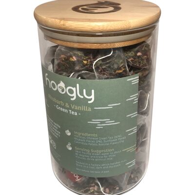 Rhubarb & Vanilla - Green Tea - Retail Jars - 50 pyramid bags