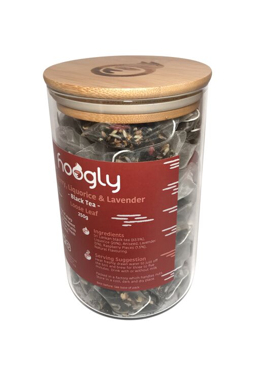 Raspberry, Liquorice & Lavender - Black Tea- Retail Jars - 50 pyramid bags