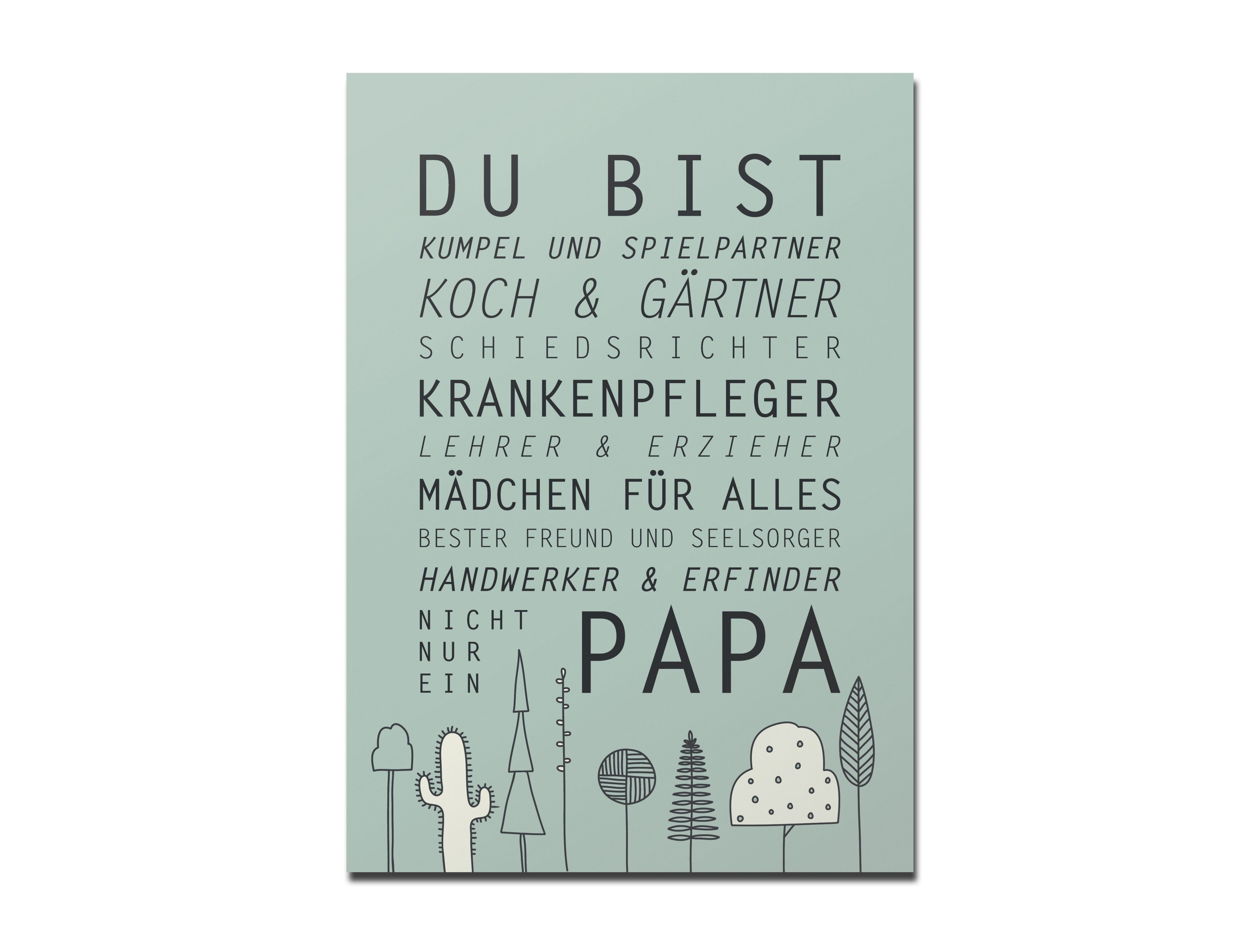 Carte postale "Tu es papa", verte