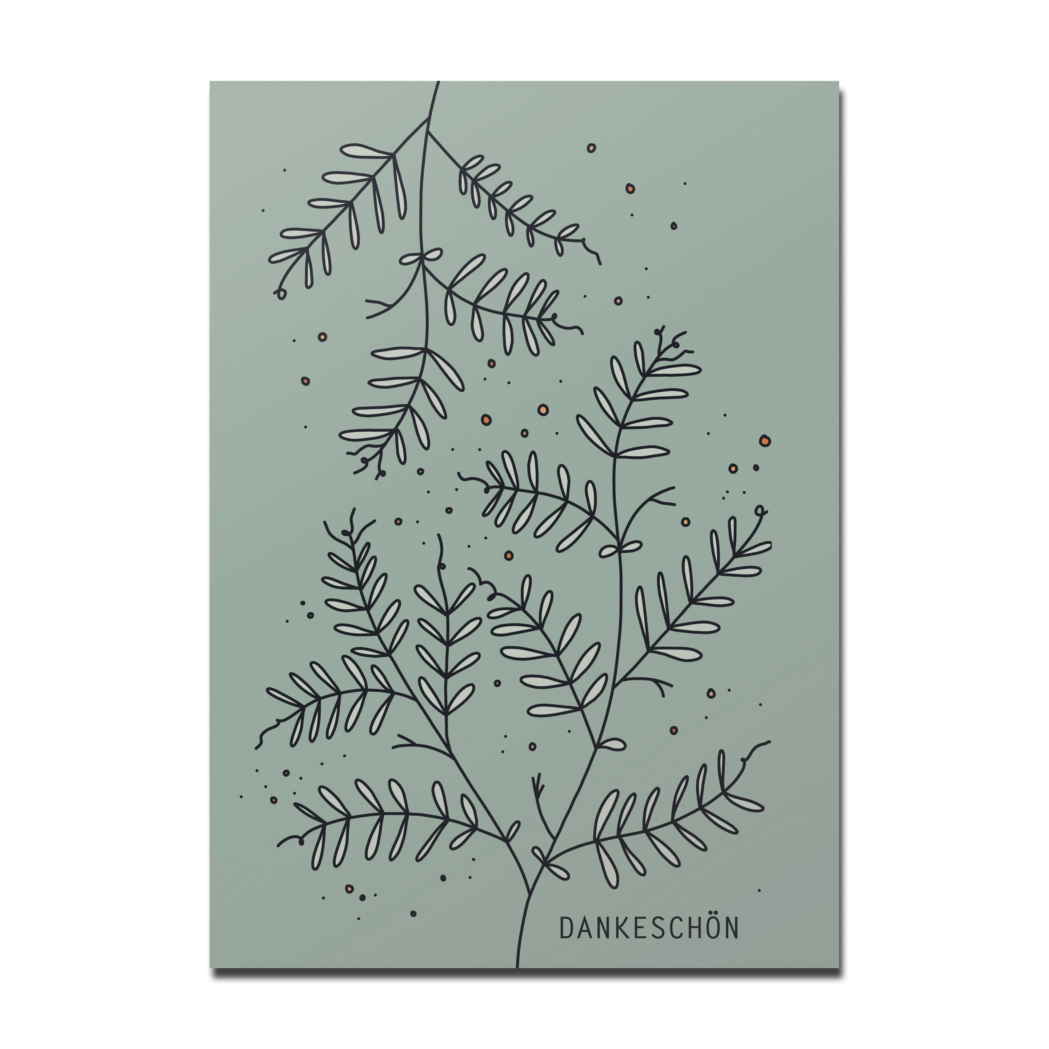 Cartolina "Grazie", viticci