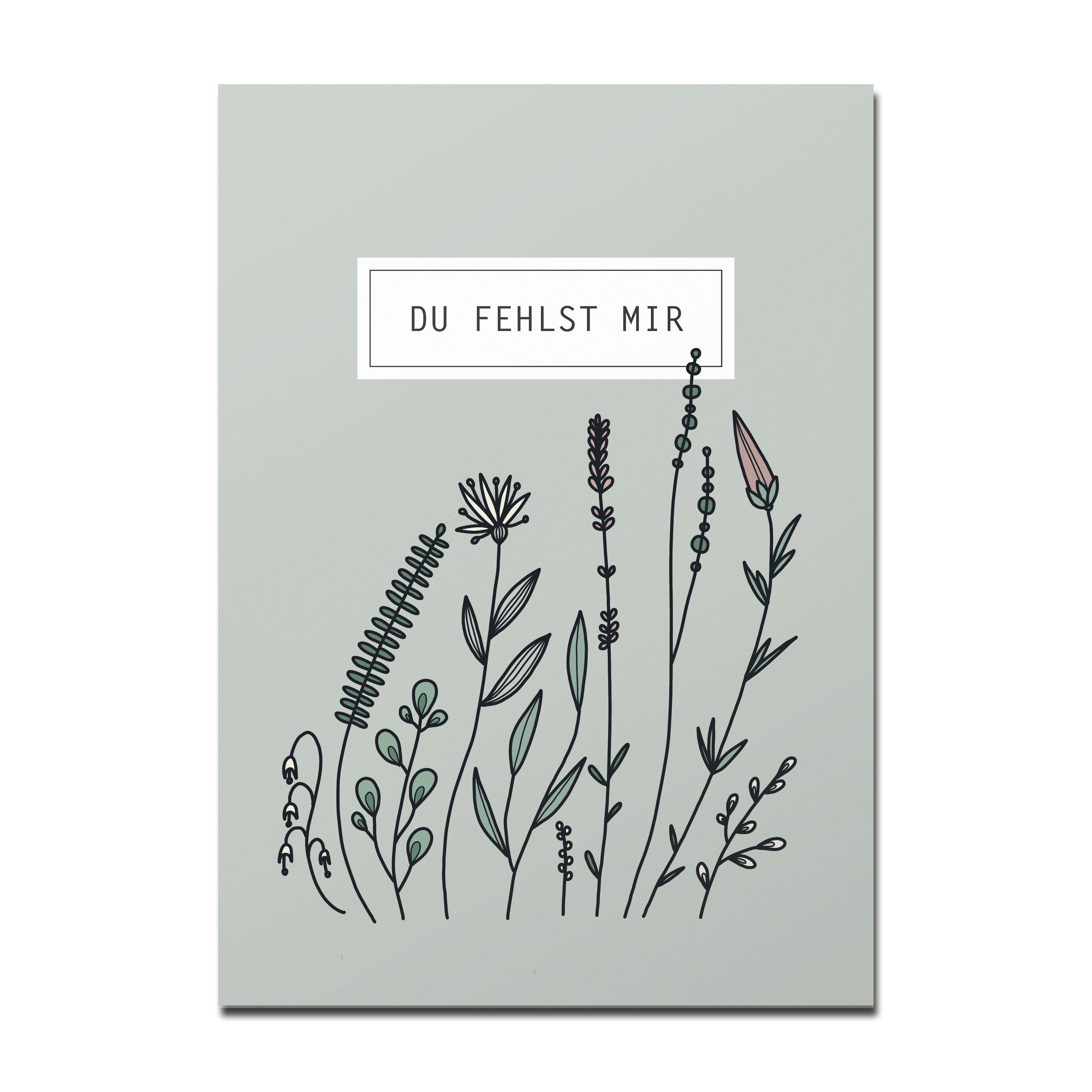 Postal "Te extraño", prado