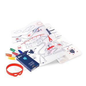 Coloriage réutilisable : Set de table en silicone à colorier à l'infini 5 feutres inclus - LES MONTAGNES SUISSES