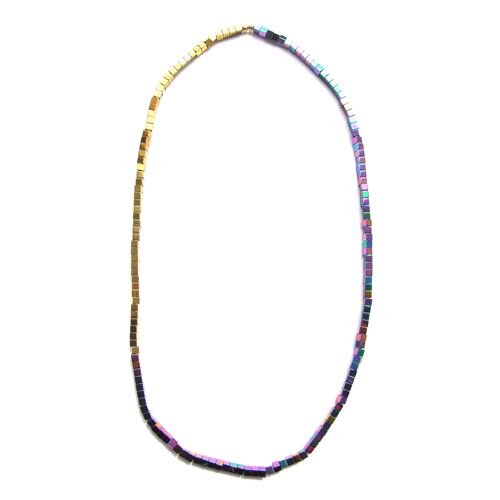 MAGNE single strand necklace - purple and gold
