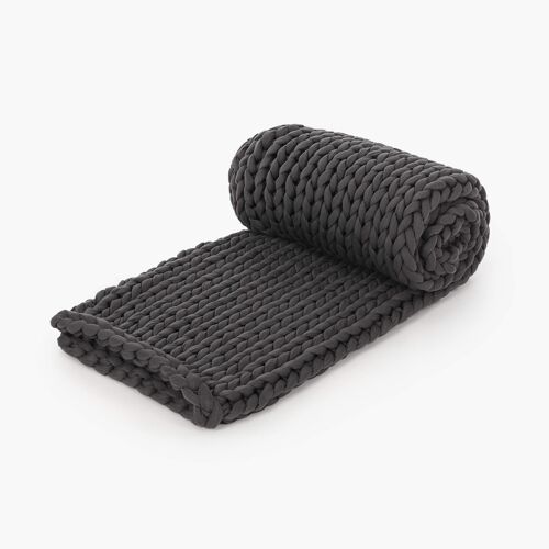 Knitted weighted blanket - Dark gray