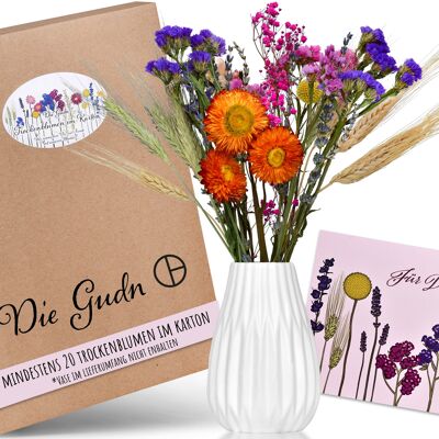 DRIED FLOWERS IN CARTON - A SELECTION OF DRY FLOWERS (COLORFUL MIX)