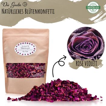 Confettis fleurs séchées / confettis mariage rose violette 2