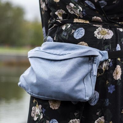 Waist bag little herringbone blue