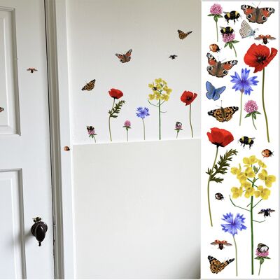 Insects and Wild Flowers Wall Stickers