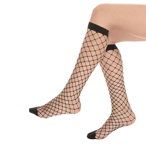 Italiana Big-Hole Fishnet Knee-High Socks