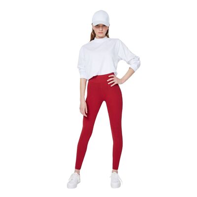 fasheon Red Classic High Waisted Leggings