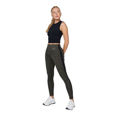 fasheon Khaki Black Side Stripe Leggings