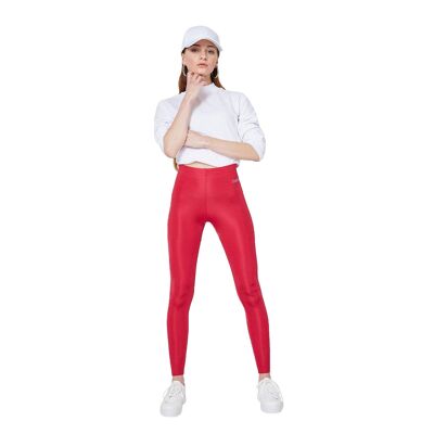 fasheon Red Shiny High Waisted Leggings