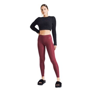 Leggings taille haute brillant bordeaux fasheon 4